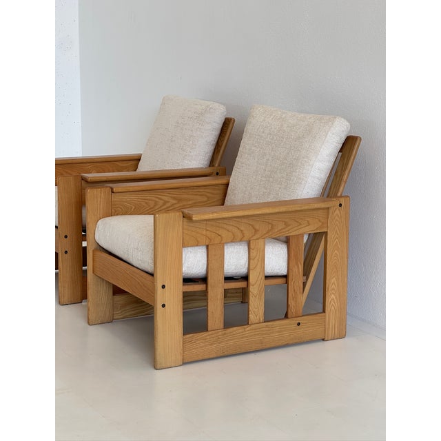 Danish-Style Armchairs in Ash and Cream-Colored Velvet Upholstery, 1970s, Set of 2 For Sale - Image 10 of 18