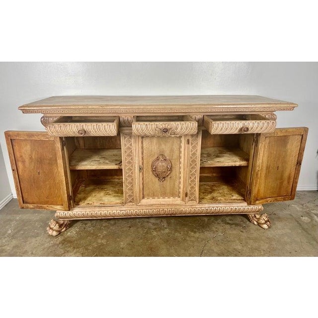 French Provincial Early 19th Century French Bleached Walnut Credenza For Sale - Image 3 of 17