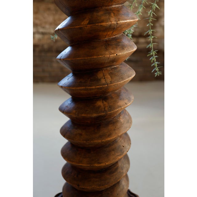 19th-Century French Carved Wine Press Screw Pedestal, 1890 For Sale - Image 16 of 18
