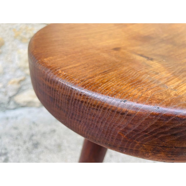 Vintage High Ash Berger Stool attributed to Charlotte Perriand, 1950s For Sale - Image 9 of 18
