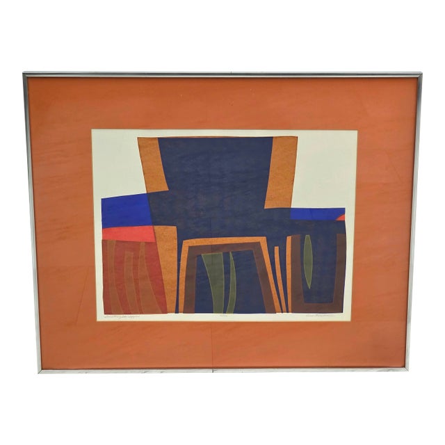 1970s 'Something Like Sapporo' Mid Century Abstract Lithograph by Ann Broadwell For Sale