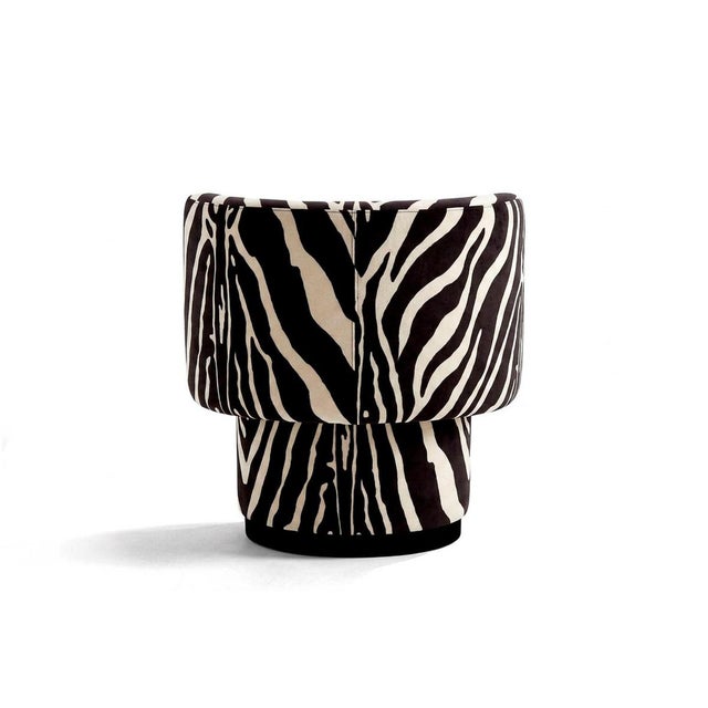 Caos Accent Chair in Zebra Furry Velvet from Moanne For Sale - Image 4 of 6