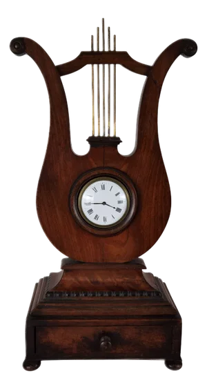 Antique Lyra Table Clock, 1800s