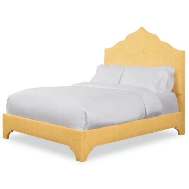 Casa Cosima Clementine Queen Headboard, Mustard Linen For Sale - Image 4 of 5