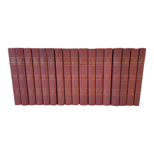 Encyclopedia Set: Vintage 1938 Encyclopedia Americana in Burgundy Wine Red - 17 Volumes