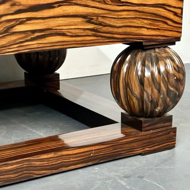 Chocolate Émile-Jacques Ruhlmann French Art Deco Style Rectangular Coffee Table, Macassar For Sale - Image 8 of 13