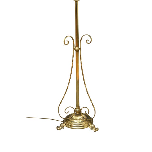 Early 20th Century Arts and Crafts English Brass Height Adjustable Floor Lamp, 1900 For Sale - Image 5 of 13