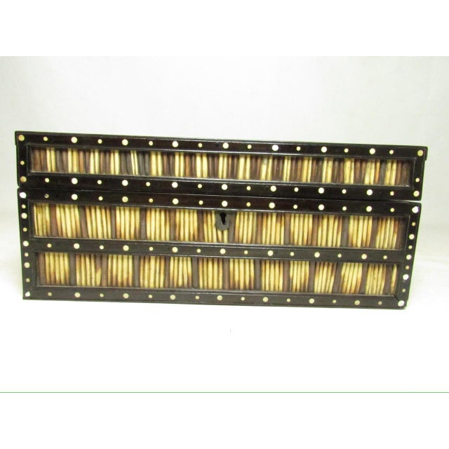 Large antique Anglo Indian porcupine quill and ebony box, c.1880 Made as a local folk art in Ceylon, now Sri Lanka, using...