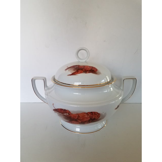 White Vintage "J K W" Porcelain Lobster Tureen From Bavaria Marked For Sale - Image 8 of 8