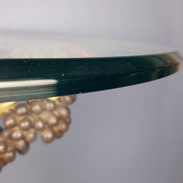 Vintage Round Coffee Table with Crystal & Wood Trunk in Grape Vine shape, 1950s For Sale - Image 12 of 16