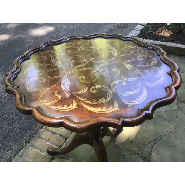 Traditional Theodore Alexander Piecrust Top Side Table For Sale - Image 3 of 9