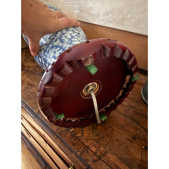 Blue Vintage Blue and White Double Happiness Lamps Chinoiserie Decor - A Pair For Sale - Image 8 of 12