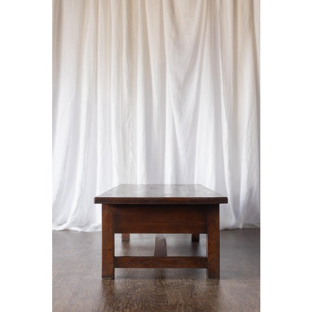 Dark Wood Coffee Table With Drawer - Late 1800s Belgian For Sale - Image 9 of 12
