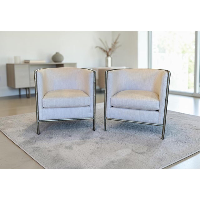 Bernhardt Interiors Faux Bamboo Meredith Barrel Chairs, a Pair For Sale - Image 13 of 16