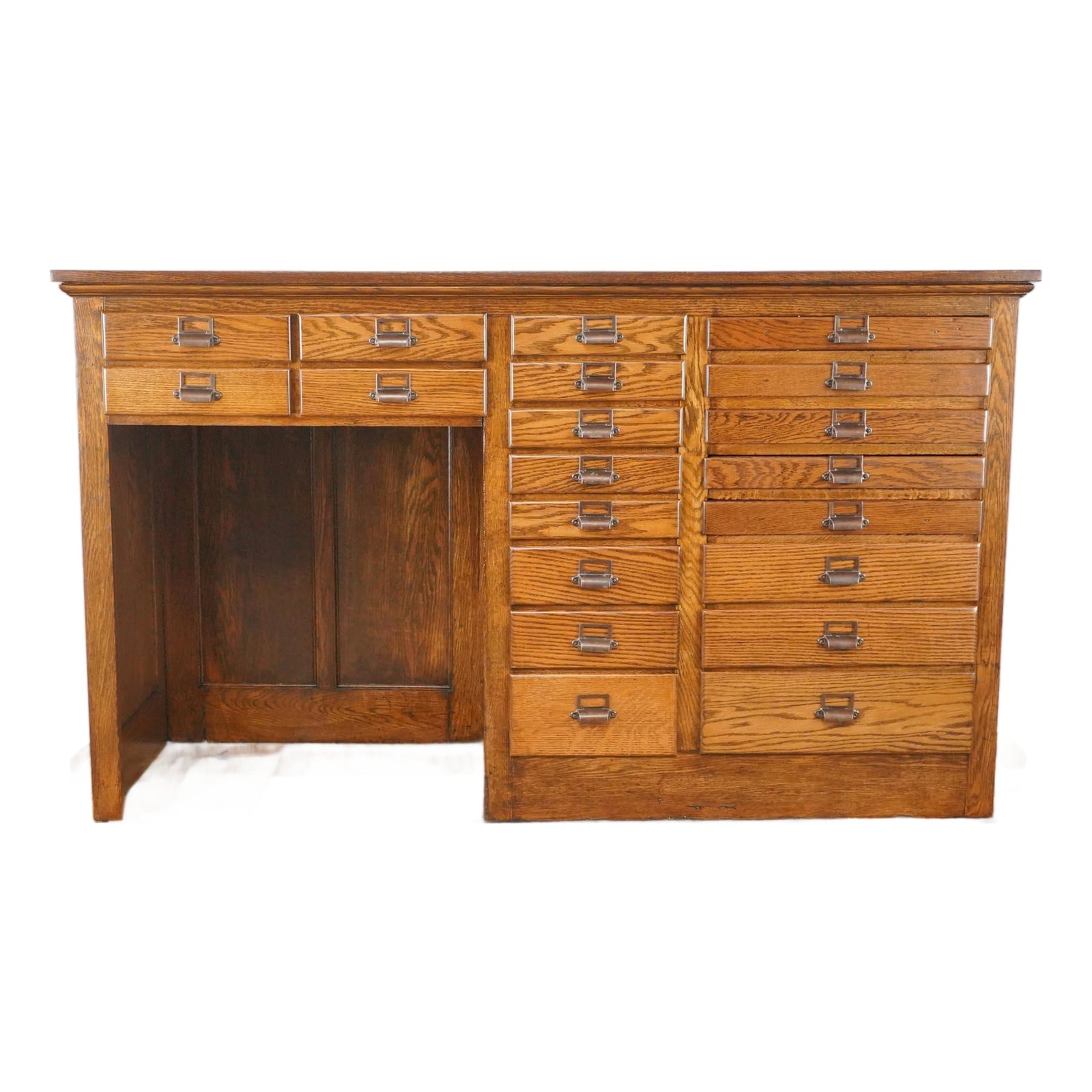 20 Drawer Industrial Office Desk | Chairish