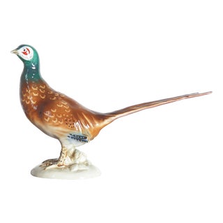 Porcelain Pheasant from Royal Dux Czechoslovakia, 1970s For Sale