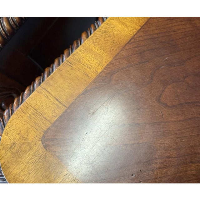 Brown Pair of Cognac Finish Banded Cherry Nightstands For Sale - Image 8 of 18