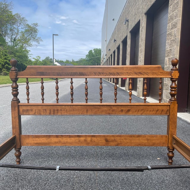 Vintage Ethan Allen Heirloom Collection Traditional Solid Maple Queen Size Spindle Bed Chairish