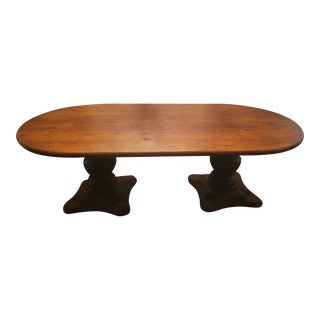 Mid 20th Century Wooden French Pedestal Table For Sale
