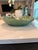 14.5” x 12.5” Portuguese ceramic cabbageware centerpiece bowl by Bordallo Pinheiro. Features richly detailed leaf veining...