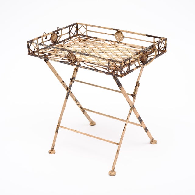 Folding Side Tray Tables, Art Deco Period, Metal, French, 1930s For Sale - Image 4 of 9