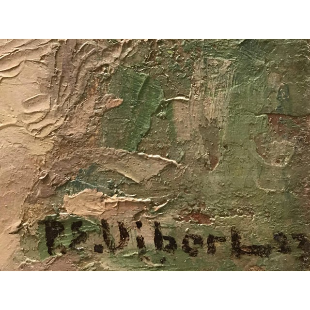 Pierre-Eugène Vibert, Cour intérieur, 1923, Oil on Canvas For Sale - Image 3 of 7