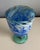 Blue Blue & White Swirl Handmade Art Glass Vase For Sale - Image 8 of 8