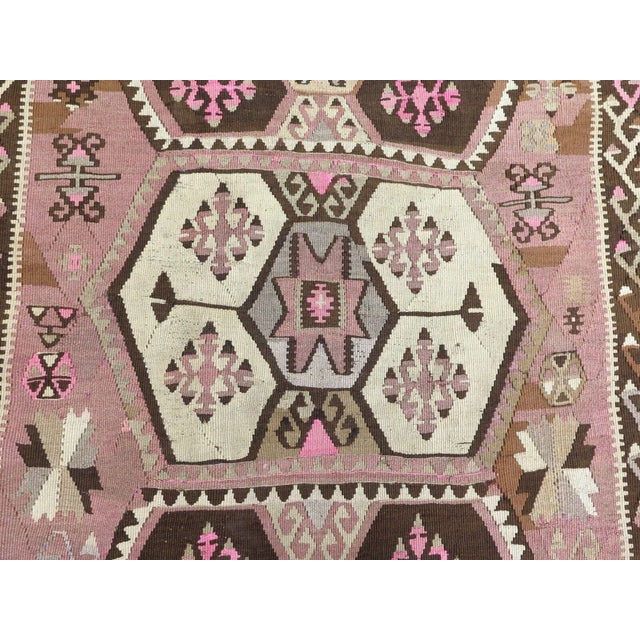 Oversized Vintage Turkish Kilim Rug - 57" X 146" For Sale In Raleigh - Image 6 of 11