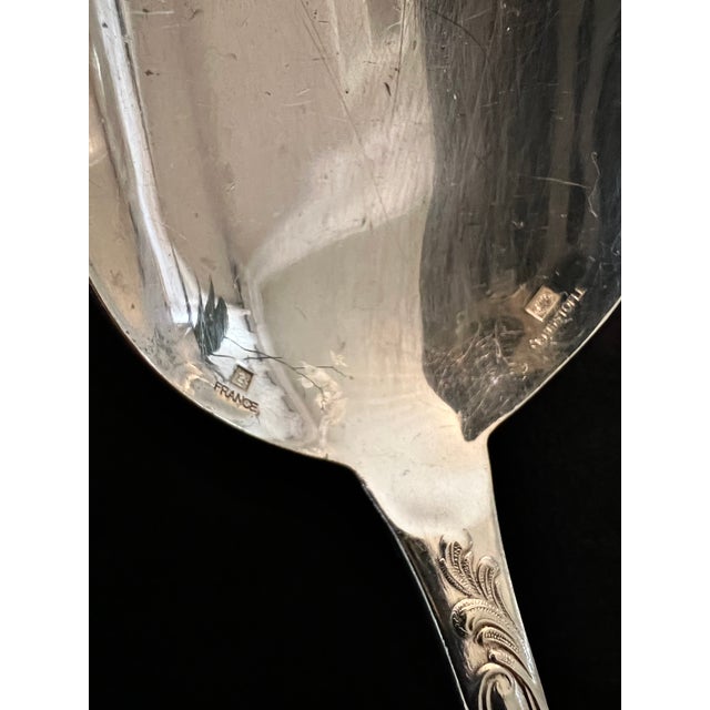 Metal Christofle Silver Plate Marly Serving Spoon For Sale - Image 7 of 9