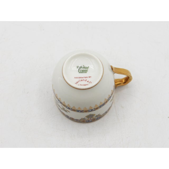 Late 19th Century Set of 4 Demitasse Cups & Saucers From Limoges, France For Sale - Image 10 of 10