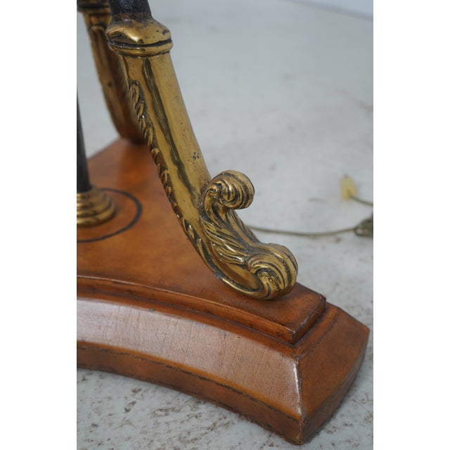 Maitland Smith Swan Arm Iron & Brass Torchiere Floor Lamp For Sale In Philadelphia - Image 6 of 10