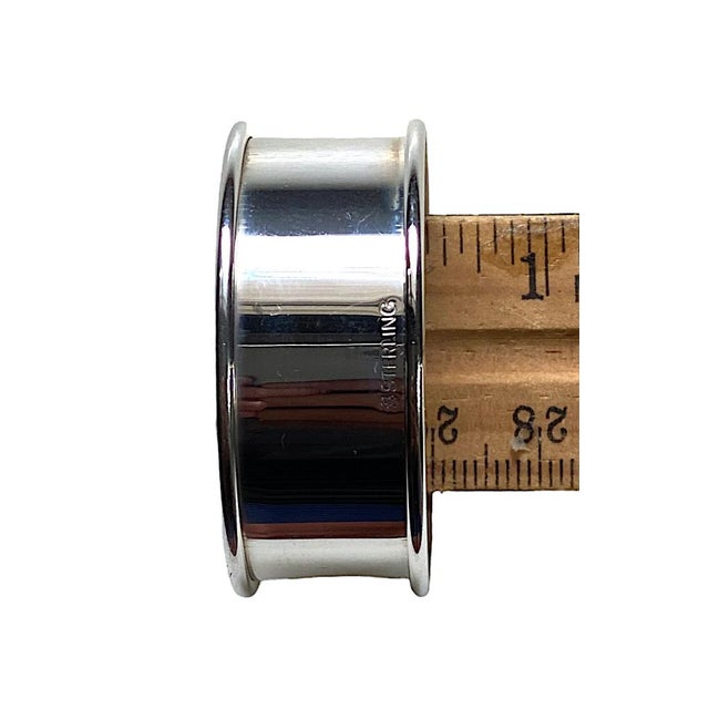 Late 20th Century Late 20th Century Classic Sterling Silver Napkin Rings - a Pair For Sale - Image 5 of 6