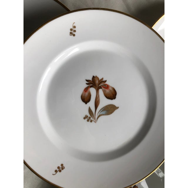 Royal Copenhagen 1950s Royal Copenhagen Brown Iris Dinner Plates - Set of 6 For Sale - Image 4 of 5