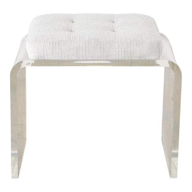 Hollywood Regency Style Lucite Waterfall Vanity Bench Stool Chairish