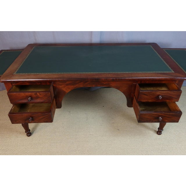 Wood Antique Flat Desk in Wood, 1800s For Sale - Image 7 of 16