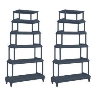 Jules Etagere in Hale Navy - a Pair For Sale