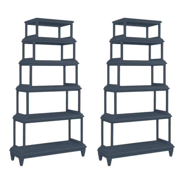 Jules Etagere in Hale Navy - a Pair For Sale