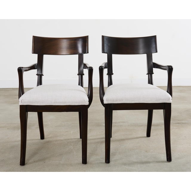 Modern Set of Five Christian Liaigre for Nobilis Mahogany Dining Chairs For Sale - Image 3 of 12