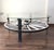 Glass top wooden wagon white wheel accent table Indoor & Outdoor