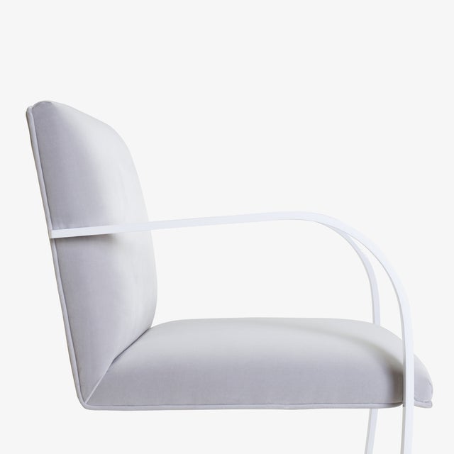 Mid 20th Century Brno Flat-Bar Chairs in Dove Velvet, Lunar Gloss Frame For Sale - Image 5 of 10