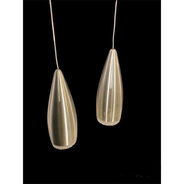 Space Age Suspension Lamps in Aluminum & Glass from Stilux, Set of 2 For Sale - Image 9 of 10