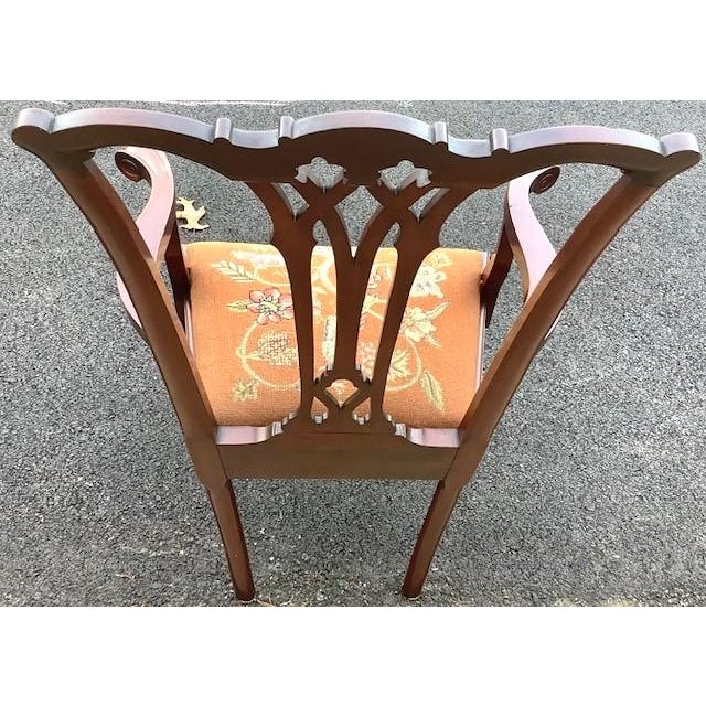 Early 20th Century Mahogany Chippendale Style Armchair For Sale In Boston - Image 6 of 7