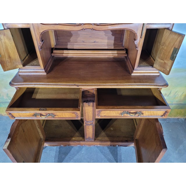 Brown Louis XV Style Walnut Bookcase, 1930s For Sale - Image 8 of 13