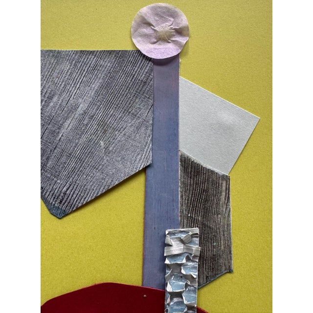 Green "Pop Music 2" Original Mixed-Media Collage on Paper by Zac Woodiel For Sale - Image 8 of 9