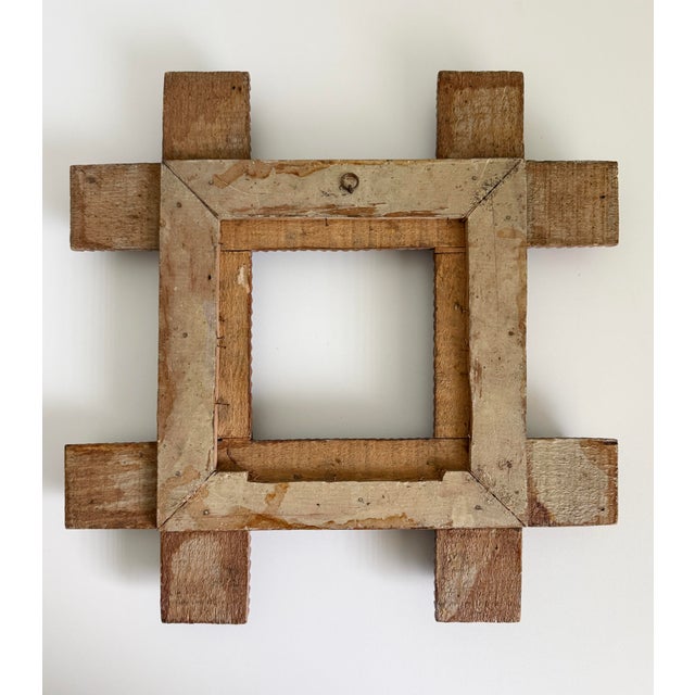 Antique Tramp Art Chip Carved Frame For Sale - Image 9 of 9