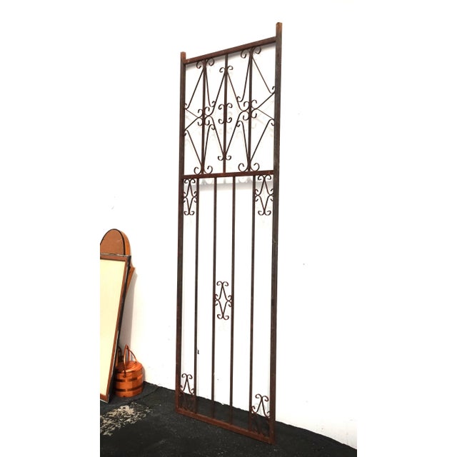 Spanish Vintage Mid Century Spanish Style Metal Tall Gate or Wall Decor For Sale - Image 3 of 13