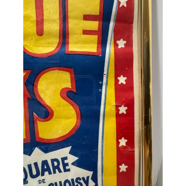 Mid-Century Modern Vintage French Le Cirque De Paris Circus Clown Advertising Poster Framed For Sale - Image 3 of 9