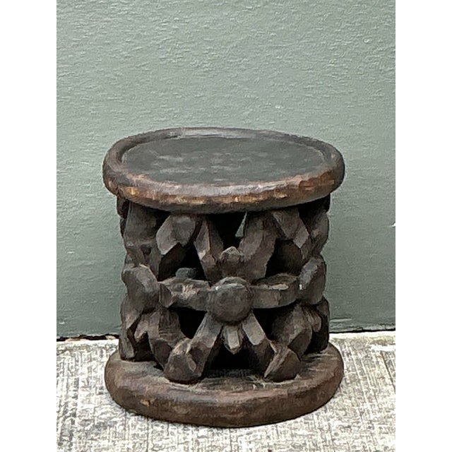 Vintage Hand Carved Bambileke Low Stool For Sale - Image 12 of 12