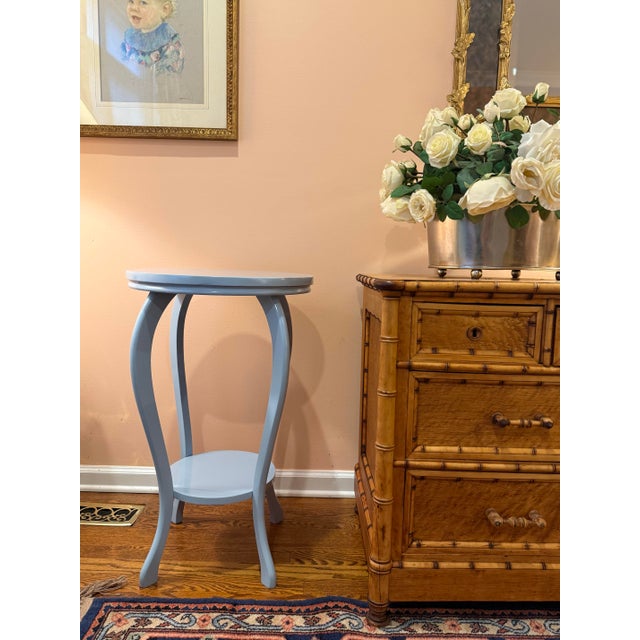 Blue Lacquered Side Table For Sale - Image 4 of 7