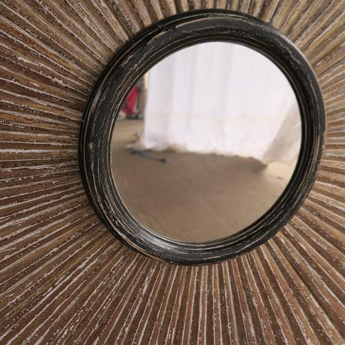Brown Large Sunbeam Wall Mirror For Sale - Image 8 of 11